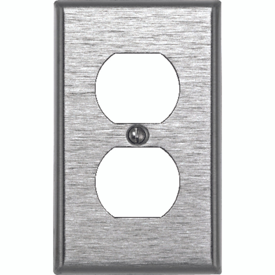 SINGLE DUPLEX WALL PLATE STEEL