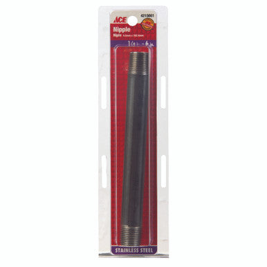 Smith-Cooper 3/8 in. MPT x 6 in. L Stainless Steel Nipple