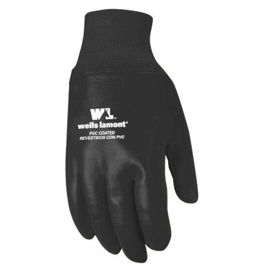 Wells Lamont Men's Indoor/Outdoor PVC Chore Gloves Black One Size Fits All 1 pair
