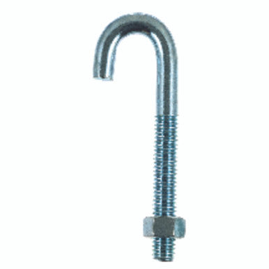 Hampton Small Zinc-Plated Silver Zinc 1 in. L J-Bolt 375 lb. 1 pk