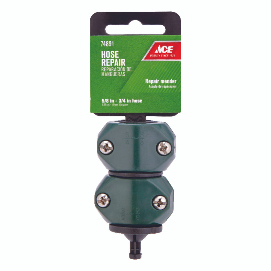 Ace 5/8 & 3/4 in. Nylon/ABS Non-Threaded Female Hose Mender Clamp