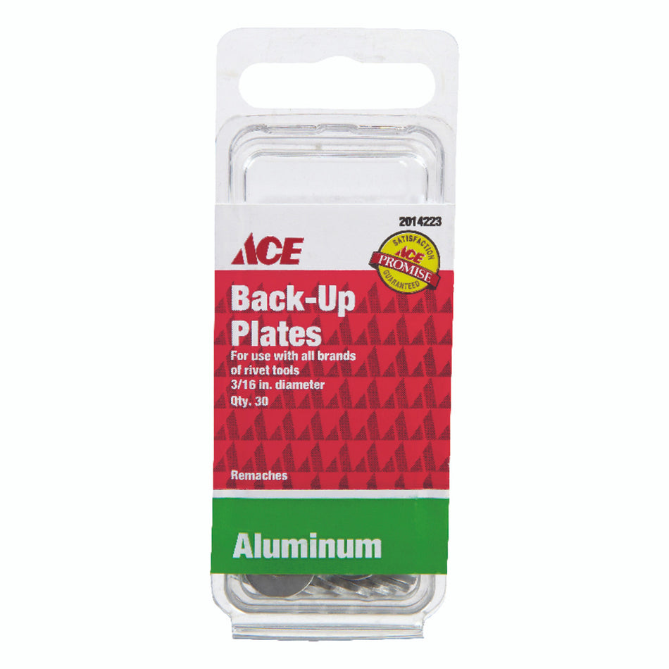 Ace Aluminum Backup Plates 3/16 in. 30 pc.