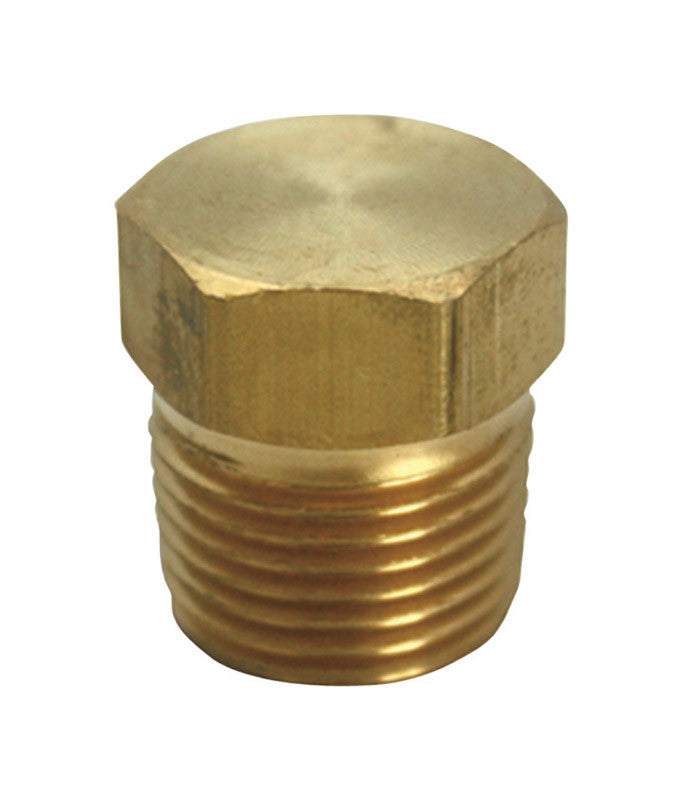 JMF brass hex head plug 3/8 MPT lead-free NPT