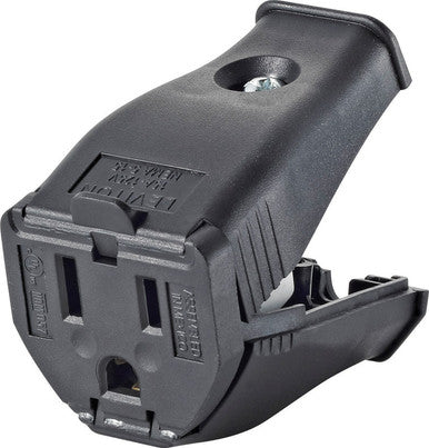 Ground Cord Outlet 15 Amp Black