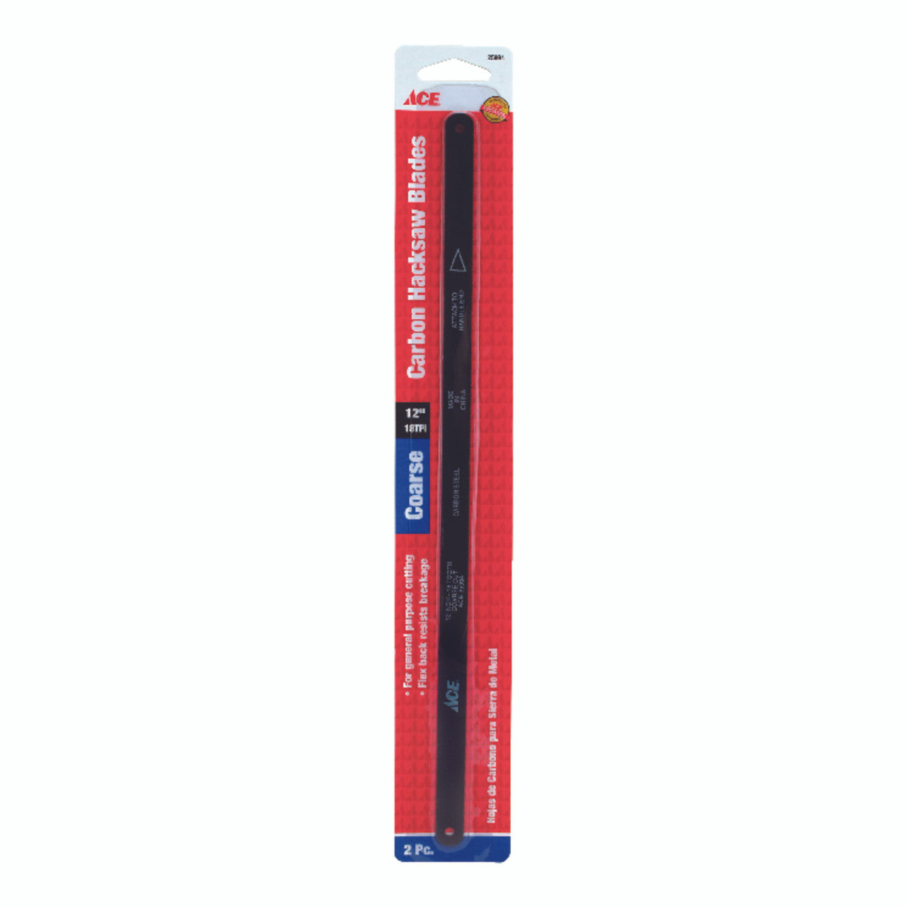 ace 12 in. carbon steel hacksaw blade 18 tpi 2 pk hand tool