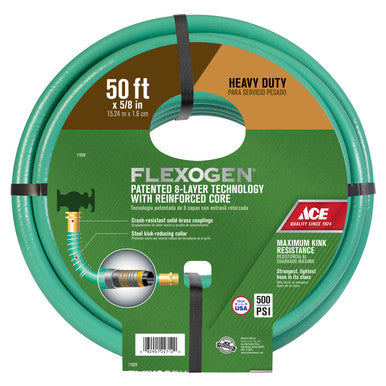 Ace Flexogen 5/8 in. Dia. x 50 ft. L Premium Grade Green Vinyl Garden Hose