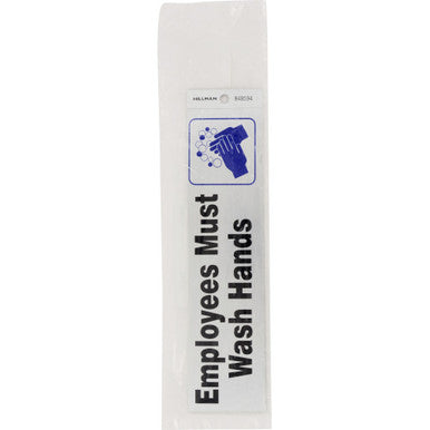 Adhesive Employees Must Wash Hands Sign (2" x 8")