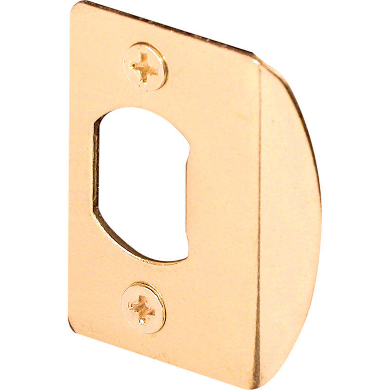 prime-line 2.25 in. h x 1.43 in. l brass-plated steel latch strike plate padlock security hardware