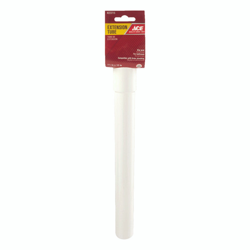 ace 1-1/4 in. dia. x 12 in. l polypropylene extension tube plumbing pipe