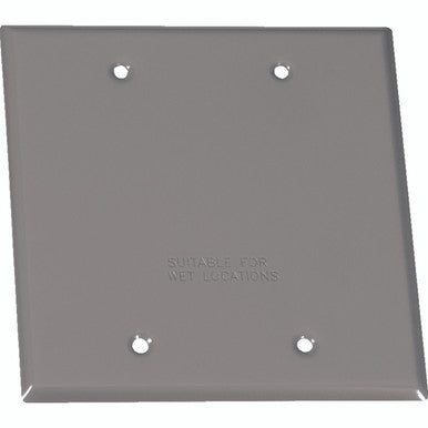 Blank Cover 2 Gang Gray