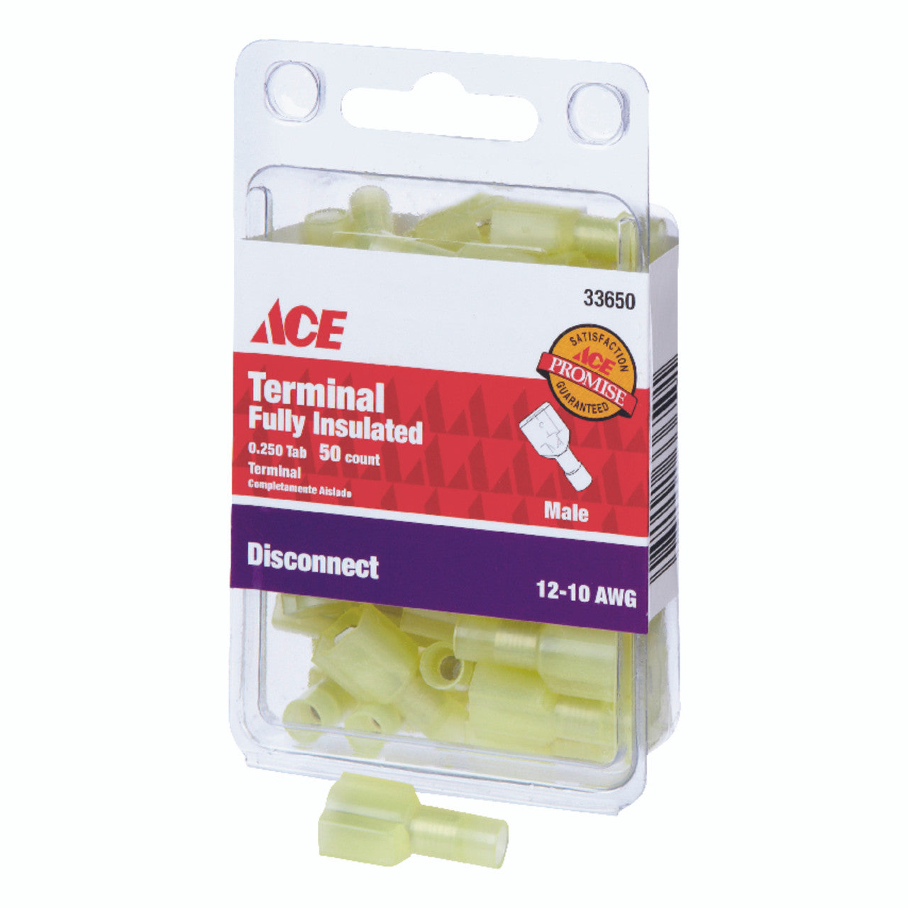 male disconnect 12-10 AWG insulated crimp wire connector