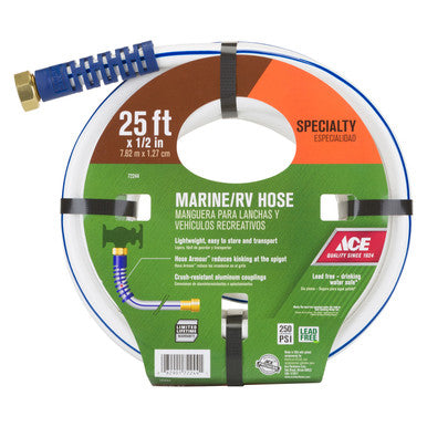 Ace 1/2 in. Dia. x 25 ft. L RV/Marine White Vinyl Hose