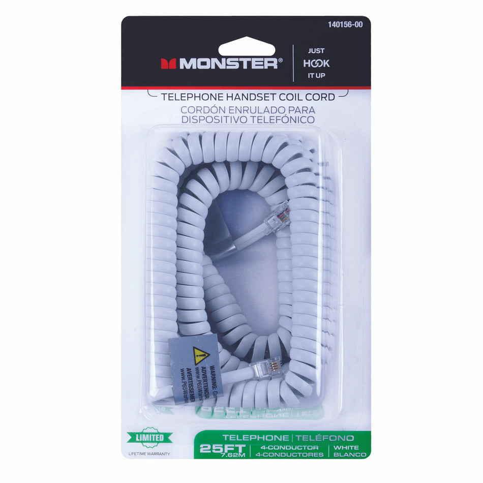 CORD HANDSET 25 FOOT WHITE