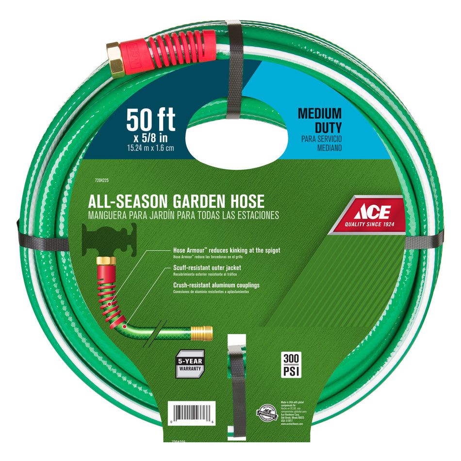 Ace 5/8 in. Dia. x 50 ft. L Medium-Duty Green Hose