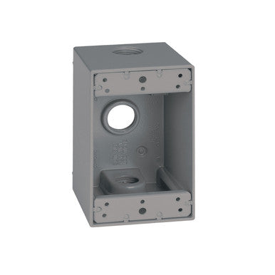 Outlet Box Duplex 1 Gang 1/2 Gray