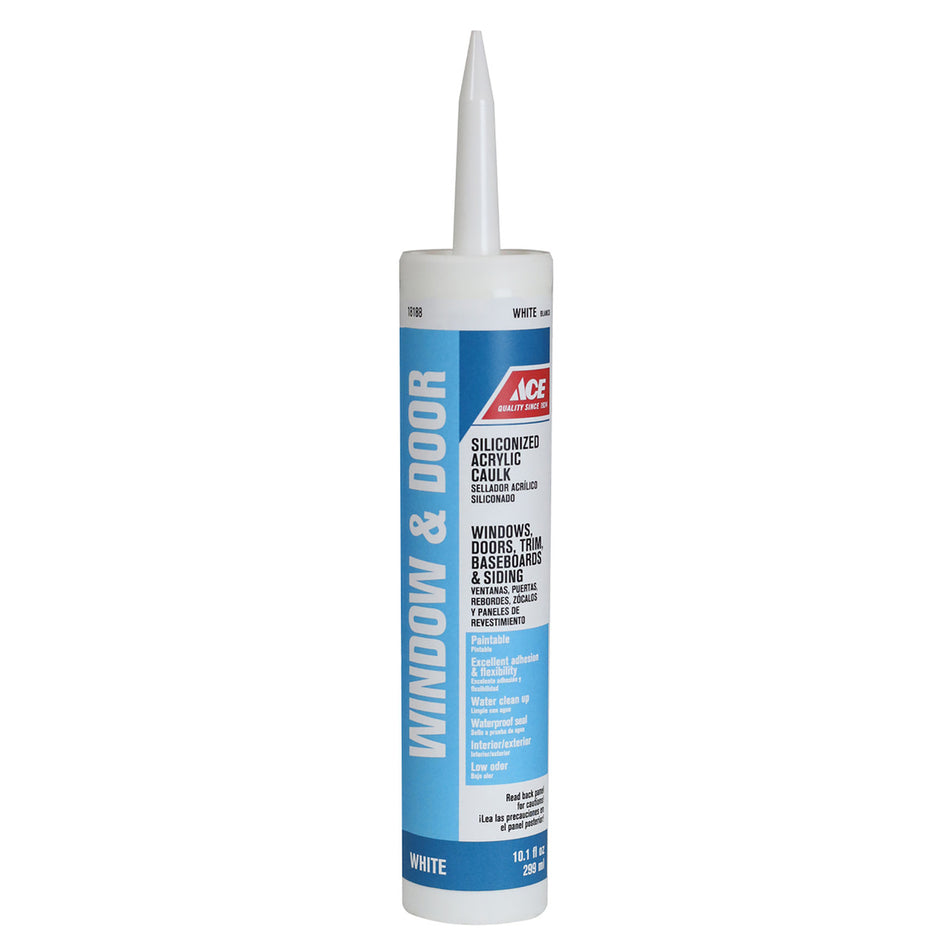 CAULK WINDOWS AND DOORS WHITE 10.1 OUNCE ACE