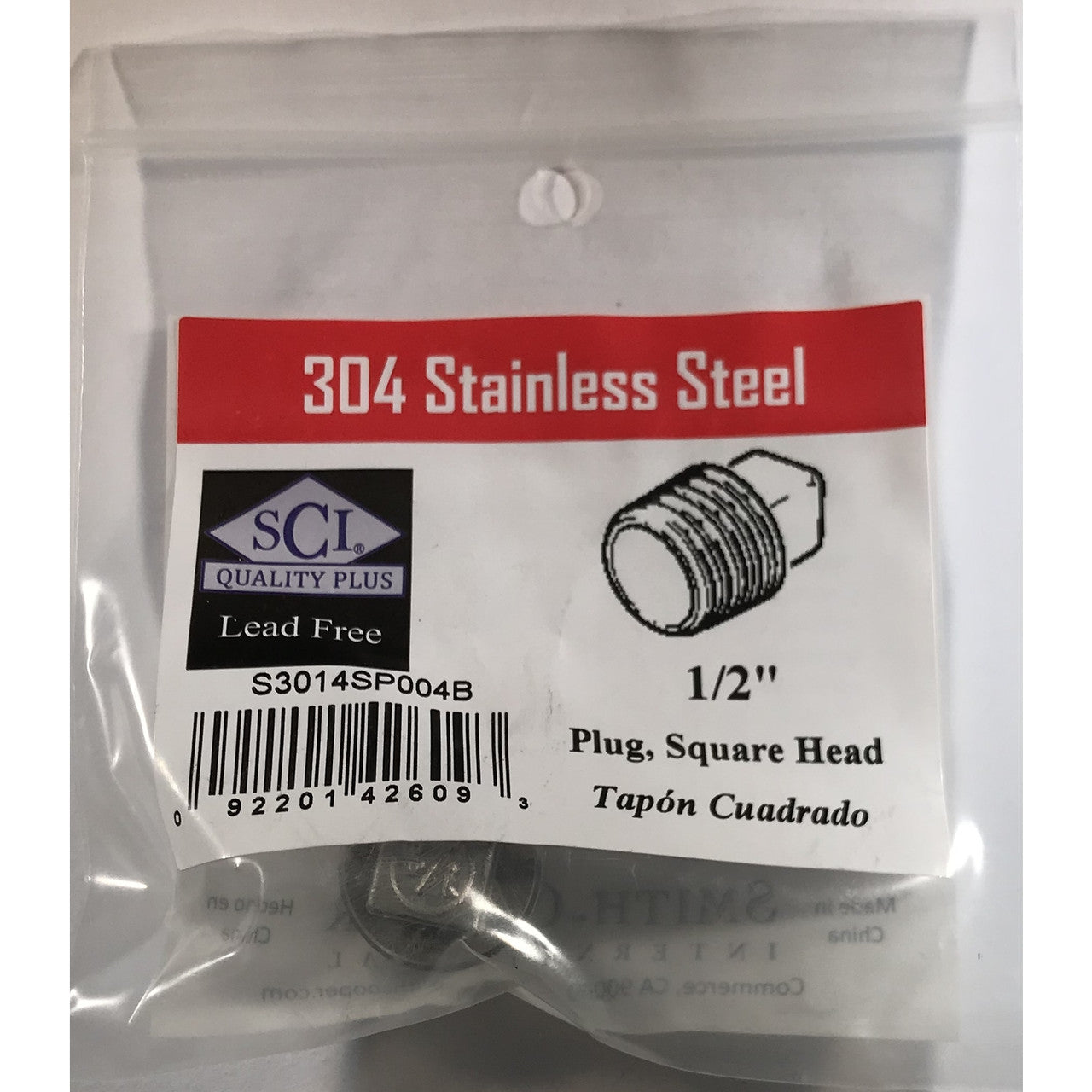 Smith-Cooper stainless steel tee 1/2 NPT threaded industrial