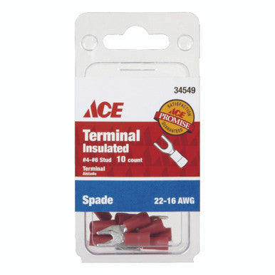 Terminal Spade Insulated 22-16 AWG 4-6 Stud