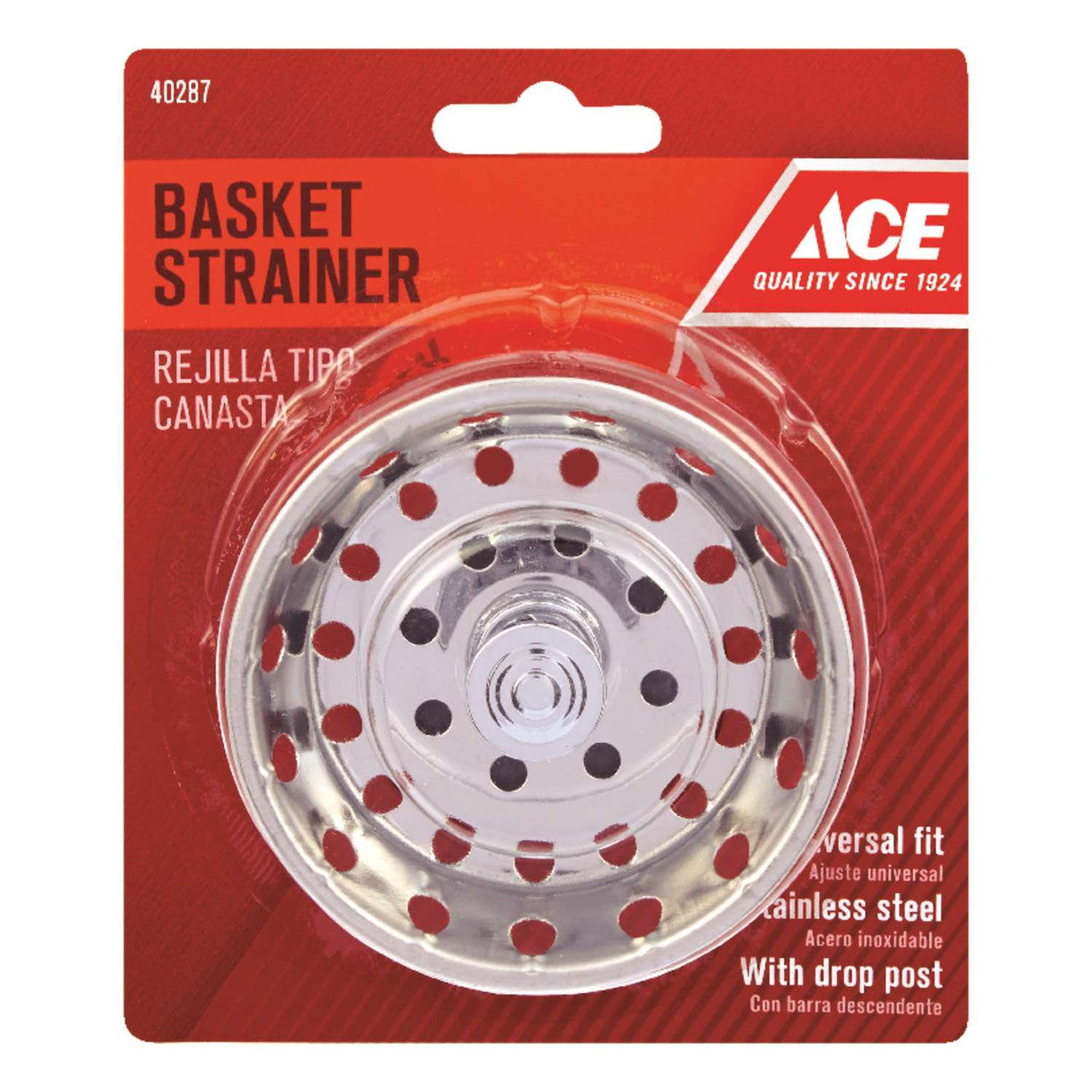 ace 1 in. dia. chrome replacement strainer basket plumbing strainer