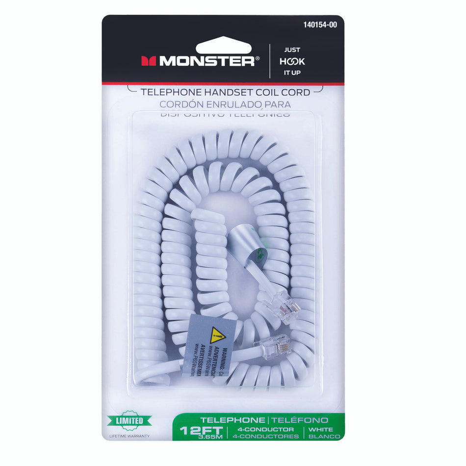 CORD HANDSET 12 FOOT WHITE