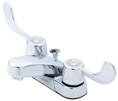 Oakbrook Coastal Chrome Two Handle Lavatory Pop-Up Faucet 4 In.