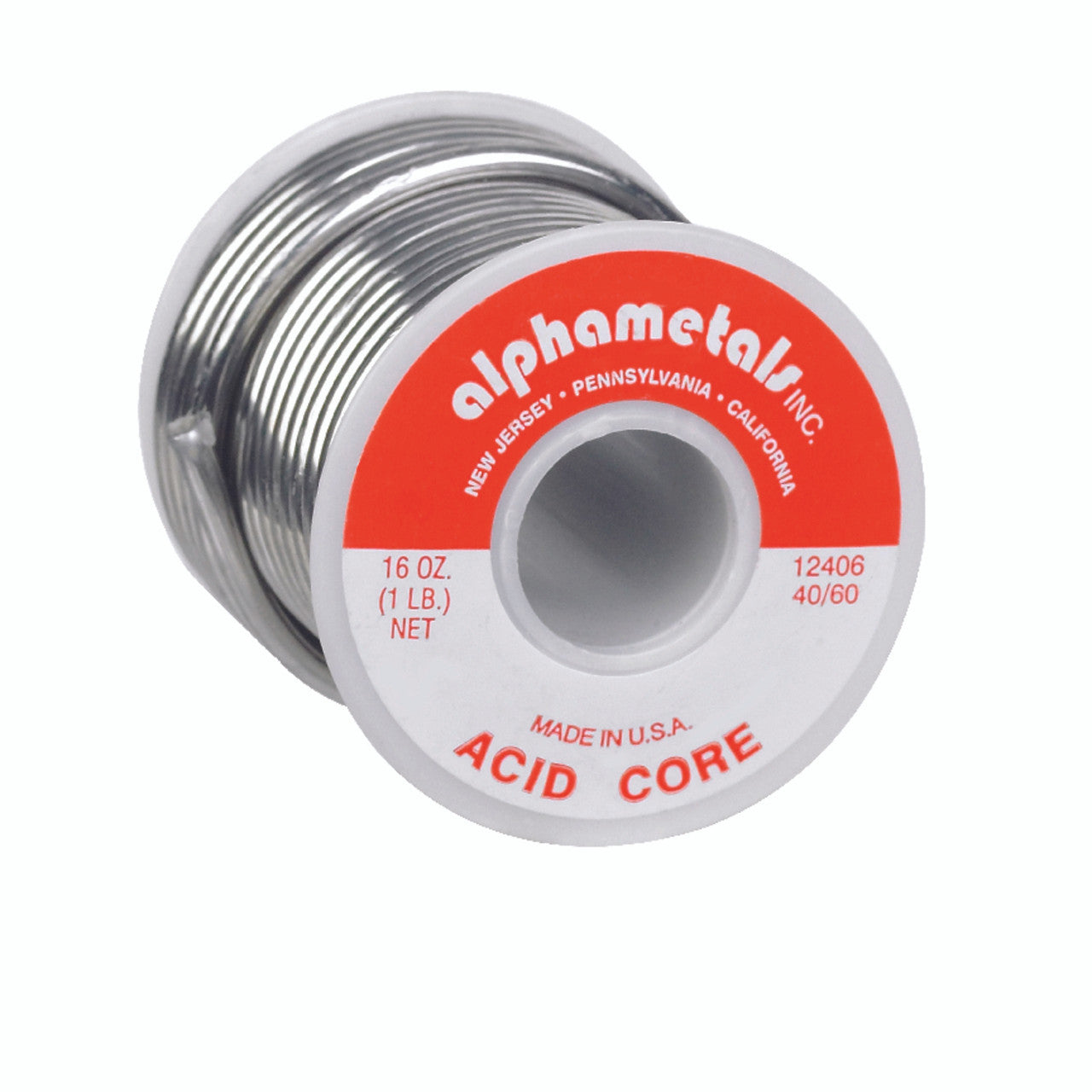 Alpha Fry acid core wire solder tin lead 40 60 16 oz spool