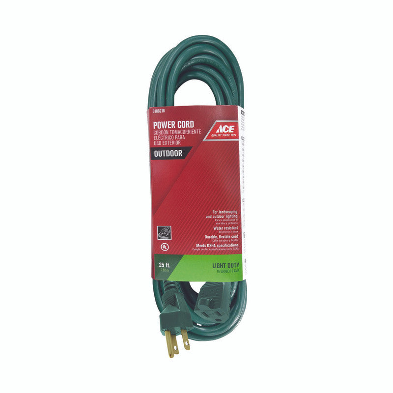 cord extension 25 foot 16/3c green 16/3 25 ft. extension cord