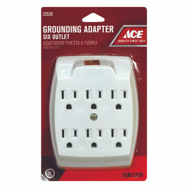 Adapter Outlet 2-6 White 15 Amp