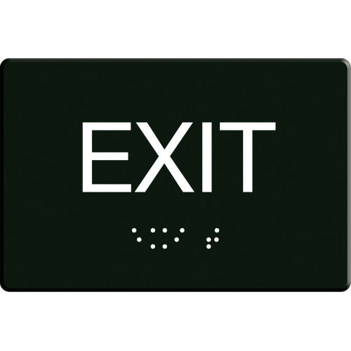 exit sign with braille (6" x 9") safety sign facility compliance osha