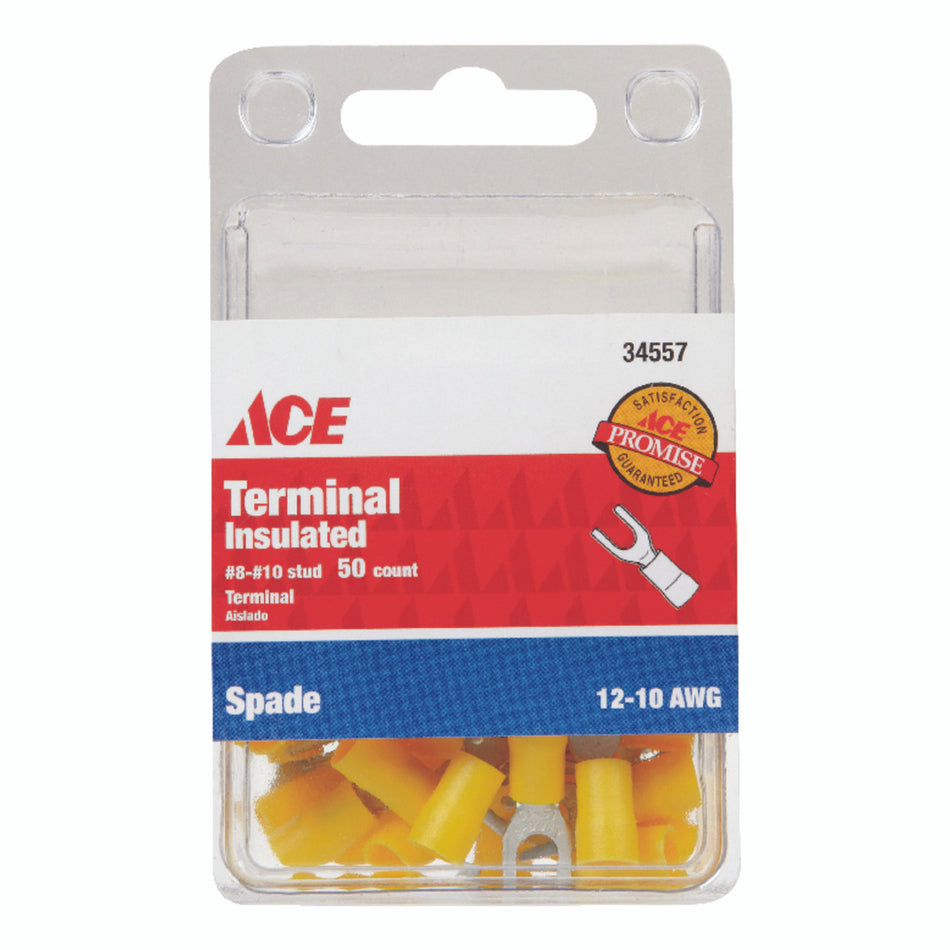 TERMINAL SPADE INSULATED 12-10 AWG 8-10 STUD