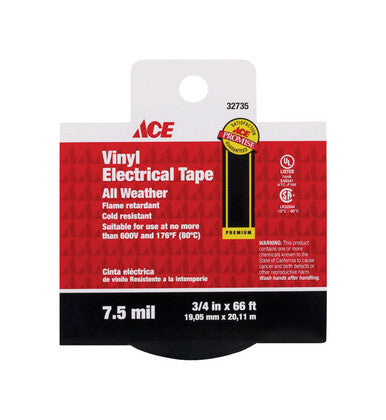 Tape Electrical 3/4 X 66 Foot Vinyl Ace