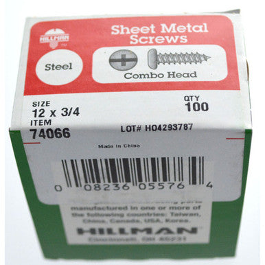 Zinc Pan Head Combination Drive Sheet Metal Screws
