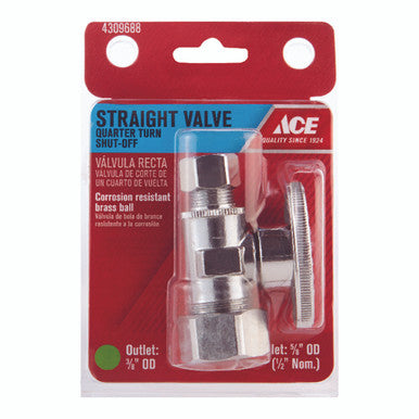 Ace Compression Compression Brass Straight Stop Valve