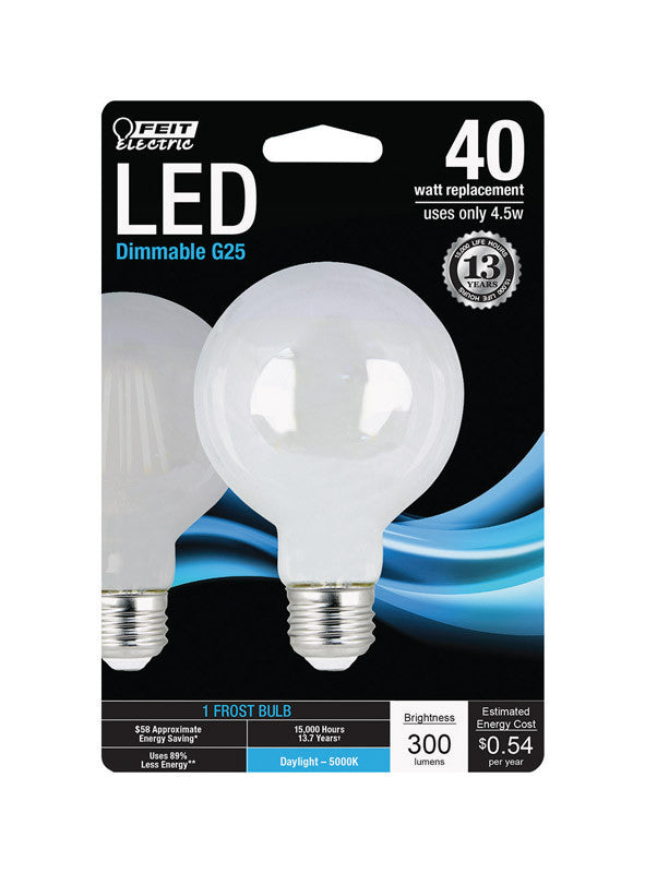 feit electric g25 e26 (medium) led bulb daylight 40 watt equivalence 1 pk led light bulb 40W daylight