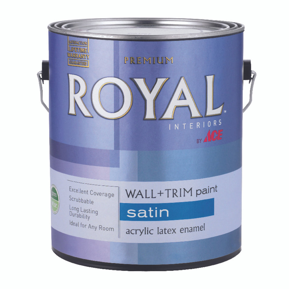 Ace Royal Satin Neutral Base Vinyl Acetate/Ethylene Interior Latex Wall+Trim Paint Indoor 1 g