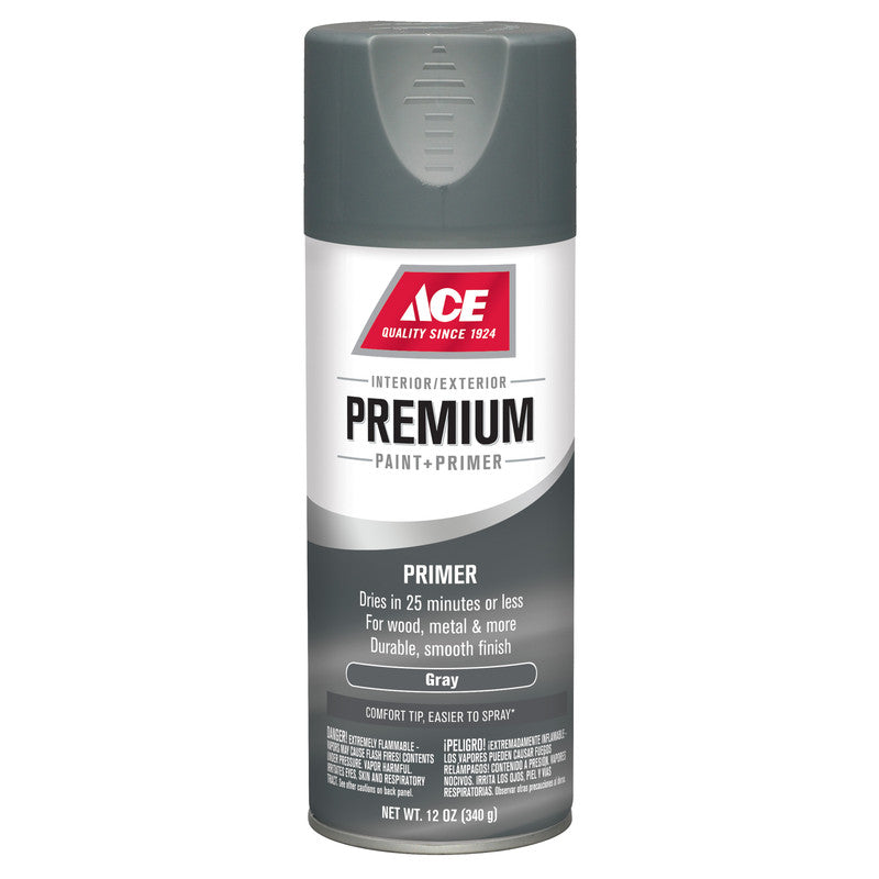 Ace Premium Smooth Gray Enamel Primer Spray Paint 12 ounce