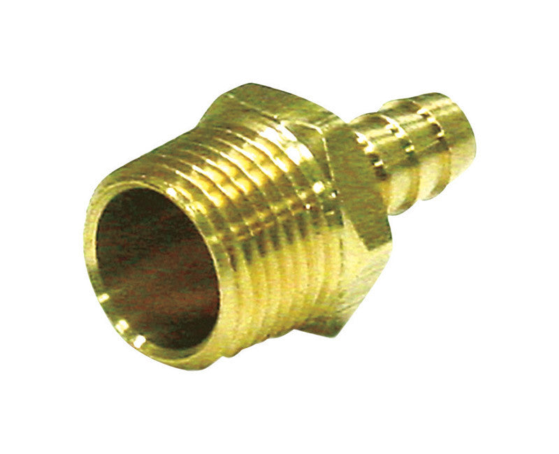 JMF yellow brass hose barb adapter 1/4 x 3/8