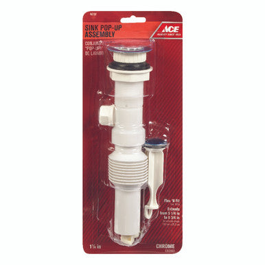 Ace 1-1/4 In. Dia. Polished Chrome Plastic Pop-Up Drain Assembly