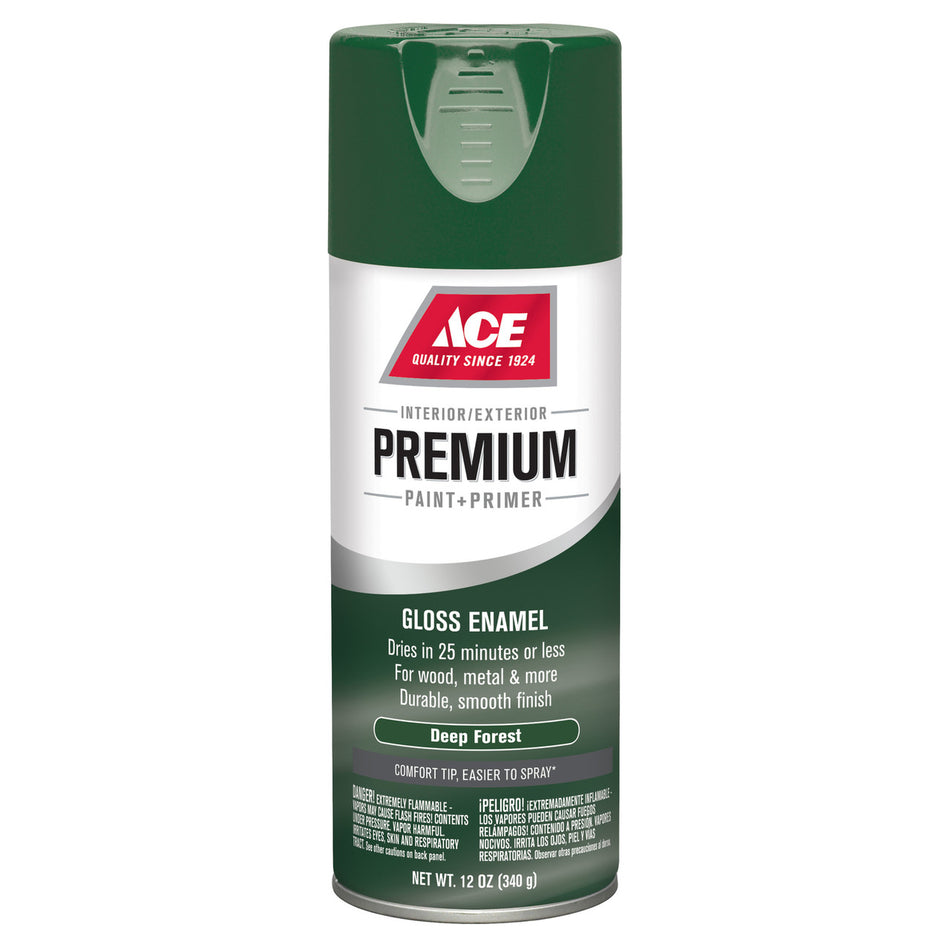 Ace Premium Gloss Deep Forest Paint and Primer Spray Paint 12 ounce