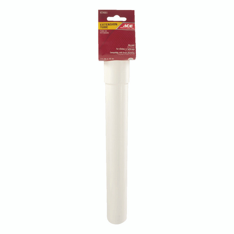 ace 1-1/2 in. dia. x 12 in. l polypropylene extension tube plumbing pipe