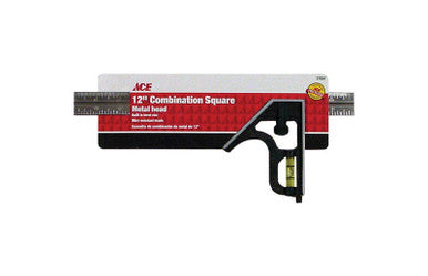 Ace 12 in. L x 4-3/4 in. H Stainless Steel Combination Square Black