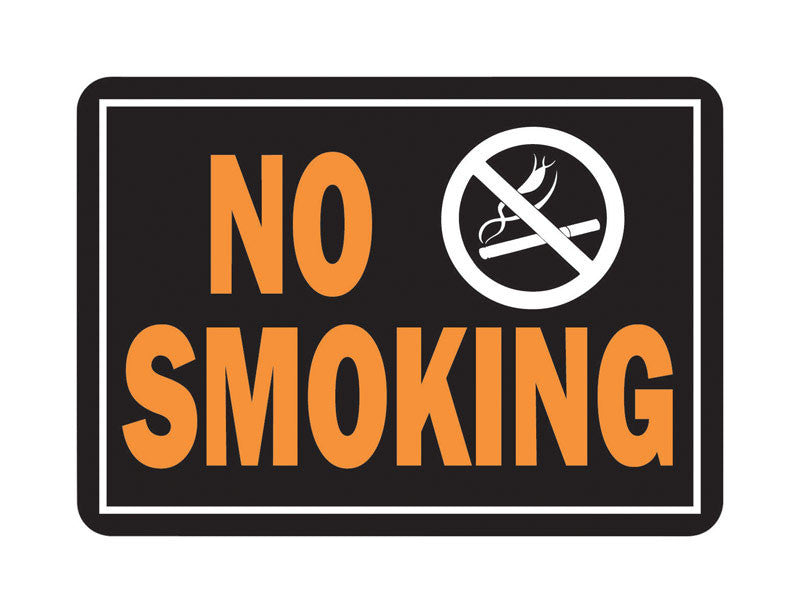 hy-ko hy-glo english black informational sign 9.25 in. h x 14 in. w facility sign safety identification