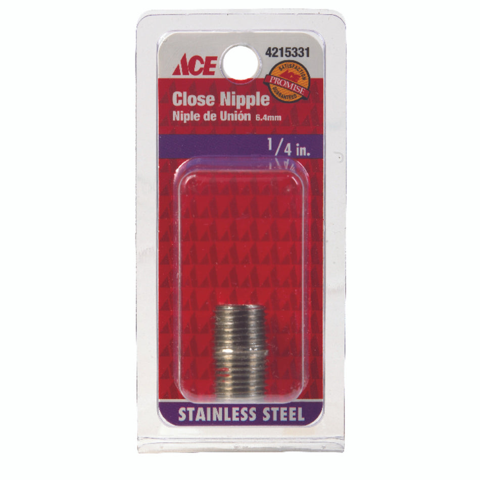 Smith-Cooper 1/4 in. MPT x Close in. L Stainless Steel Nipple