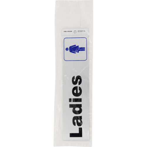 ladies restroom sign (2" x 8") facility sign safety identification