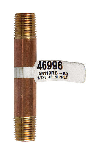 Jmf 1/4 In. Mpt X 1/4 In. Dia. X 3 In. L Mpt Brass Nipple