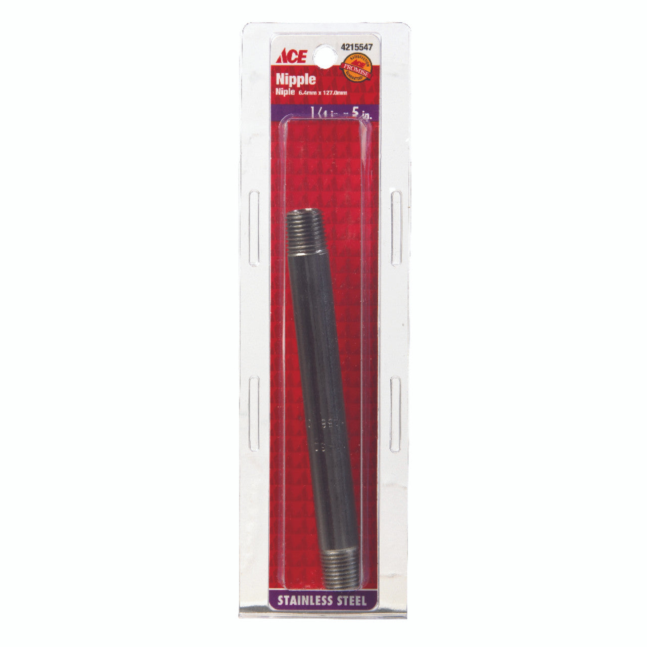 ace 1/4 in. mpt x 5 in. l stainless steel nipple plumbing pipe tee