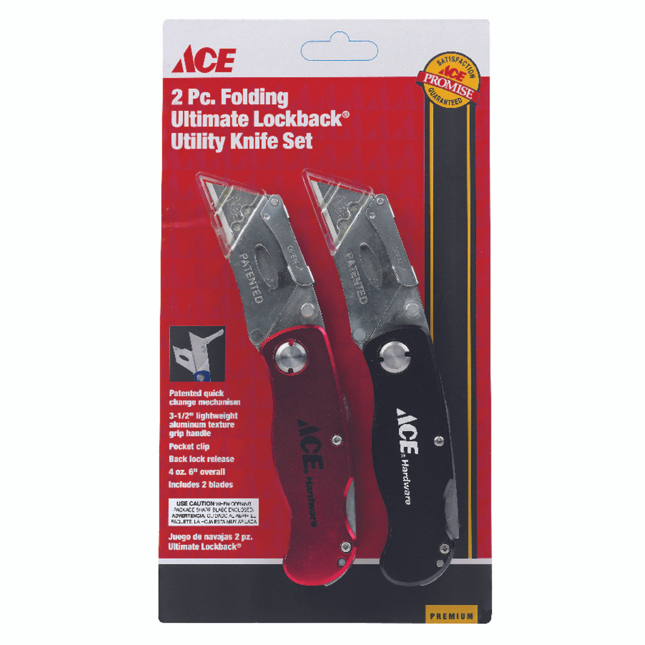 ace 2-pack folding lock-back 6 in. utility knife set black/red utility knife cutting tool