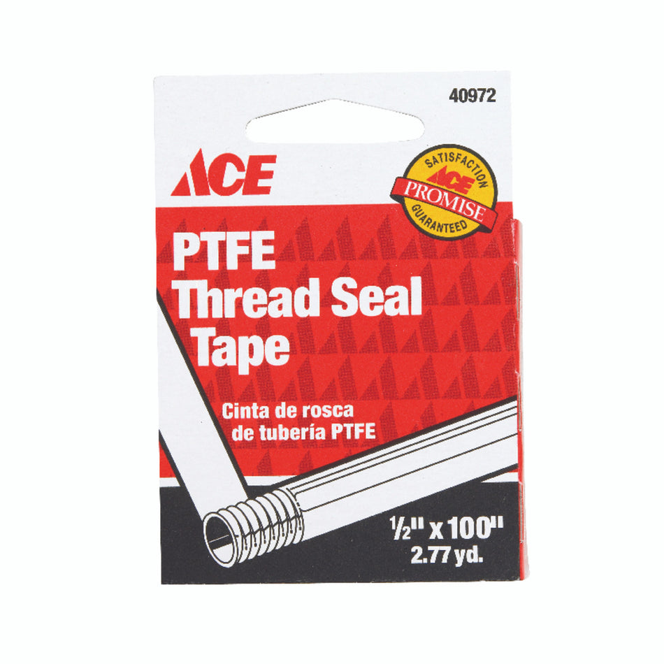 Ace White 100 in. L x 1/2 in. W Thread Seal Tape 0.3 oz.