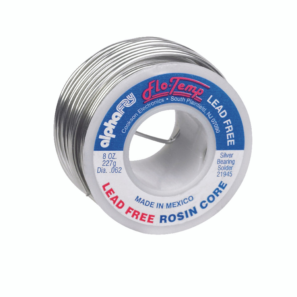 Alpha Fry 8 ounce Lead-Free Rosin Core Solder Wire 0.062 inch Diameter Silver Bearing 1 piece