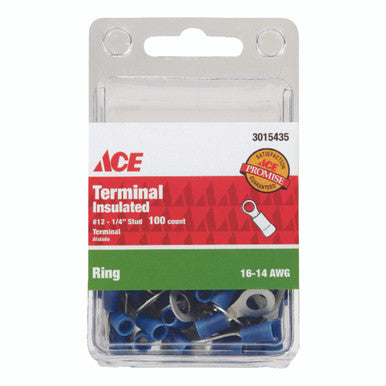 Terminal Ring Insulated 16-14 AWG 12-1/4
